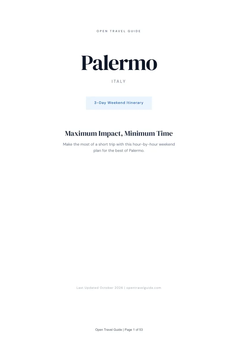 Palermo 3-Day Weekend Itinerary: Cover
