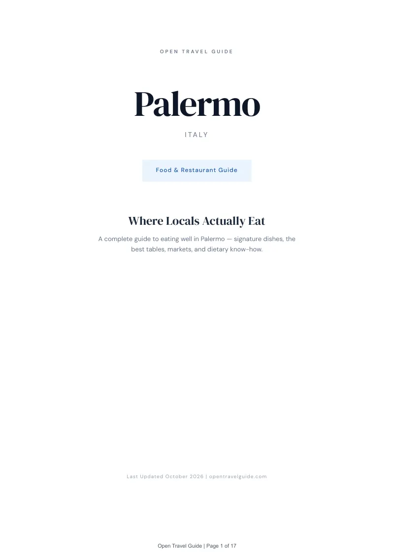 Palermo Food & Restaurant Guide: Cover