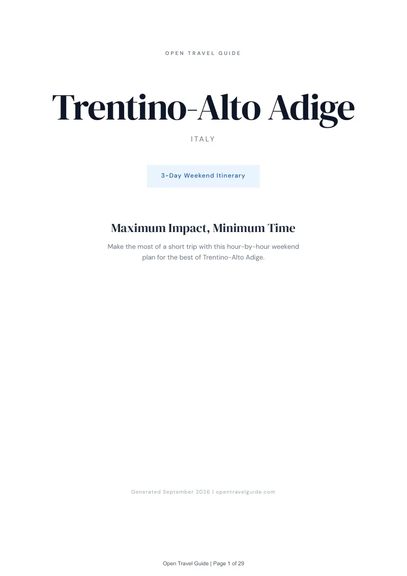 Trentino Alto Adige 3-Day Weekend Itinerary: Cover