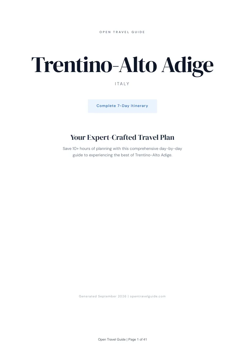 Trentino Alto Adige 7-Day Itinerary: Cover