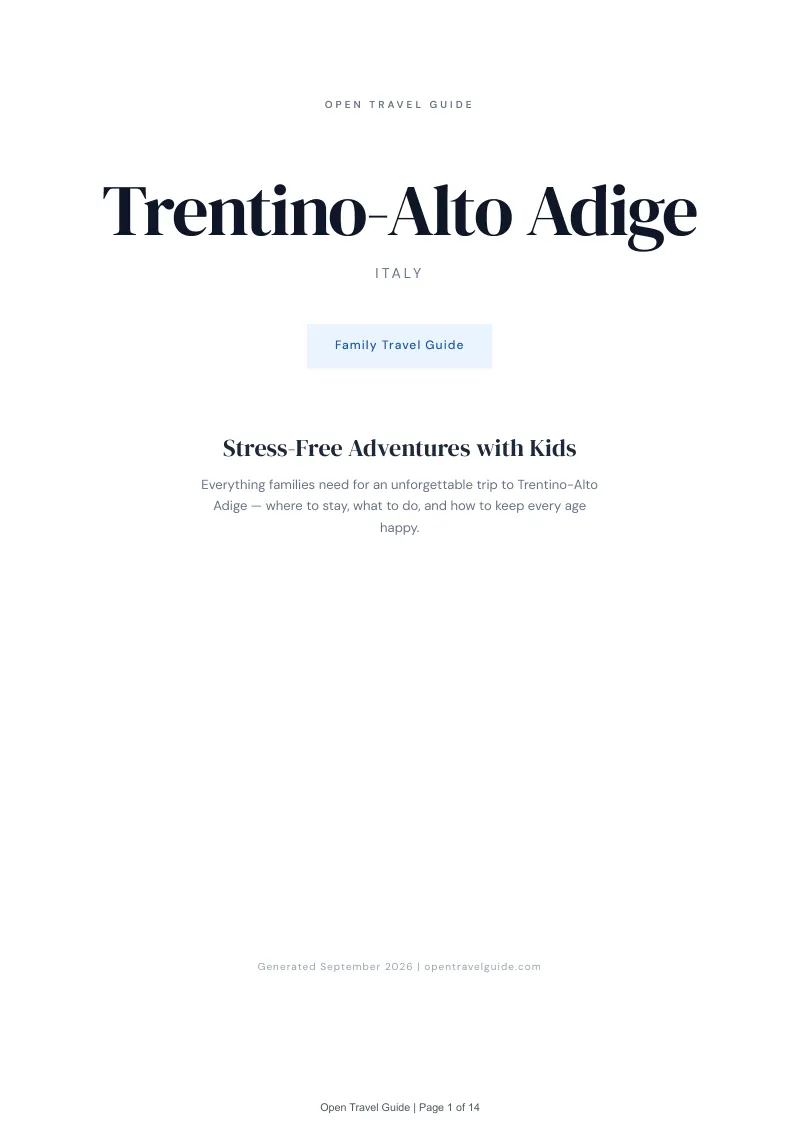 Trentino Alto Adige Family Travel Guide: Cover