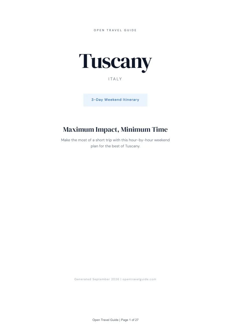 Tuscany Complete Travel Bundle: 3-day itinerary · Cover