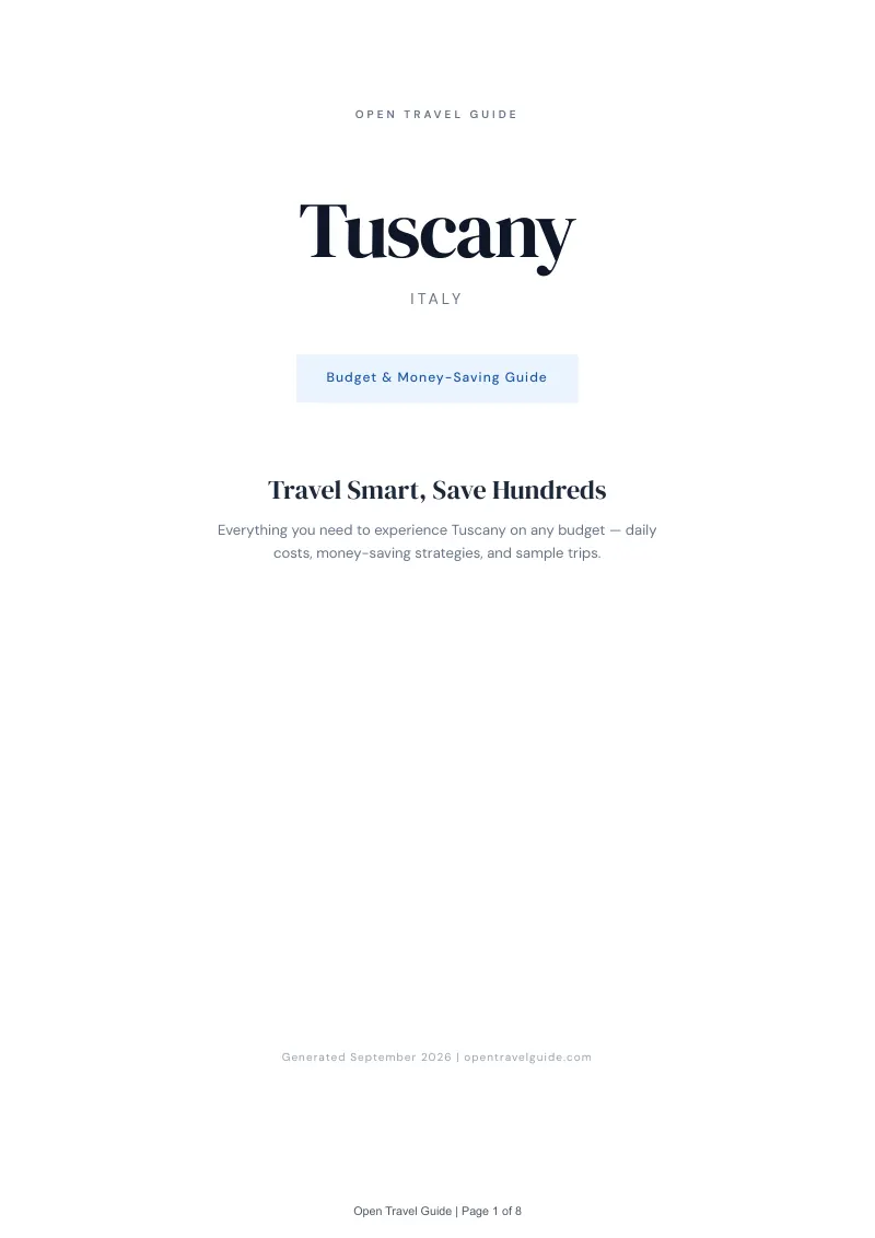 Tuscany Complete Travel Bundle: Budget guide · Cover