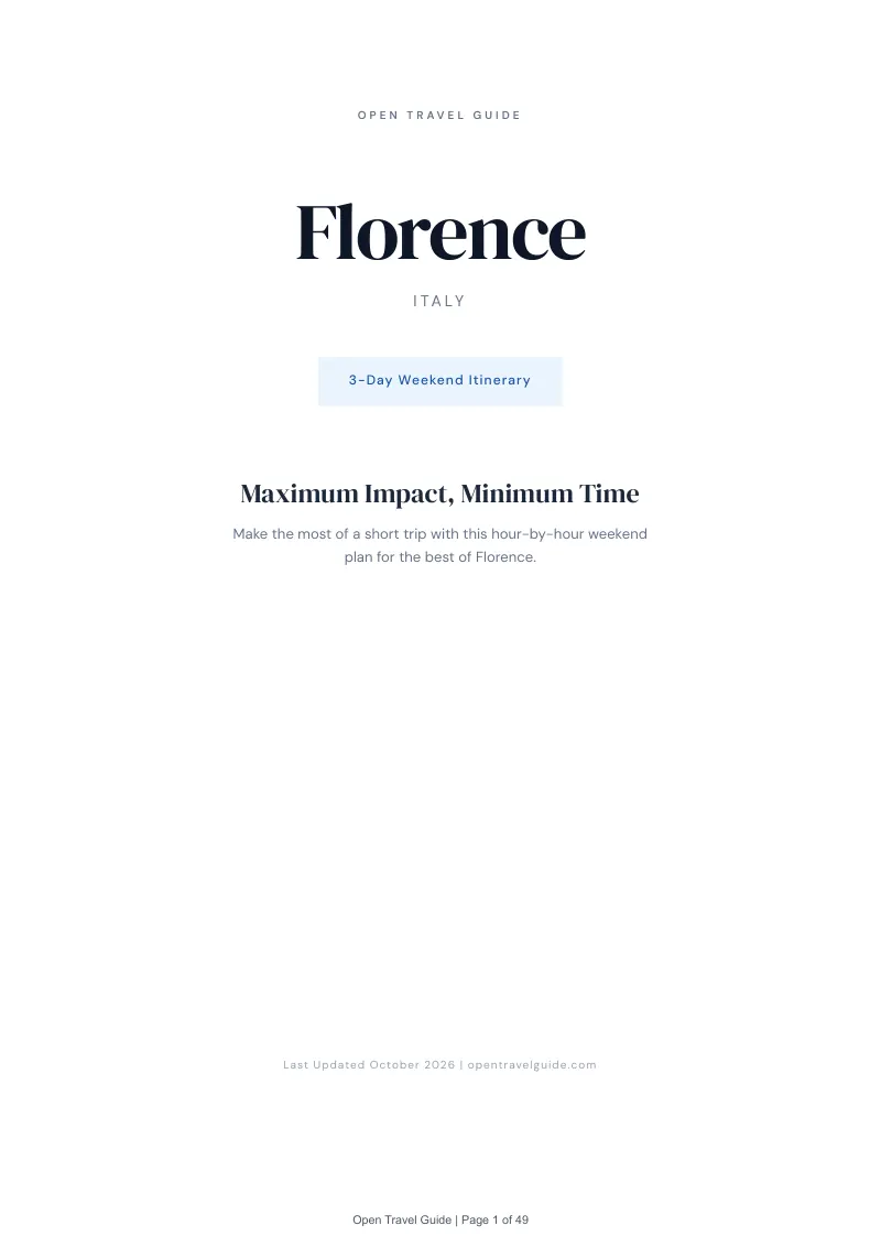 Florence 3-Day Weekend Itinerary: Cover