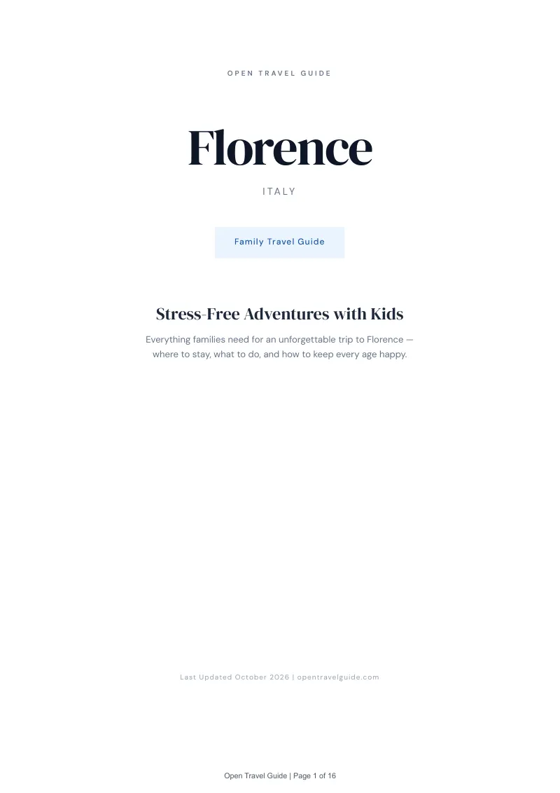 Florence Family Travel Guide: Cover