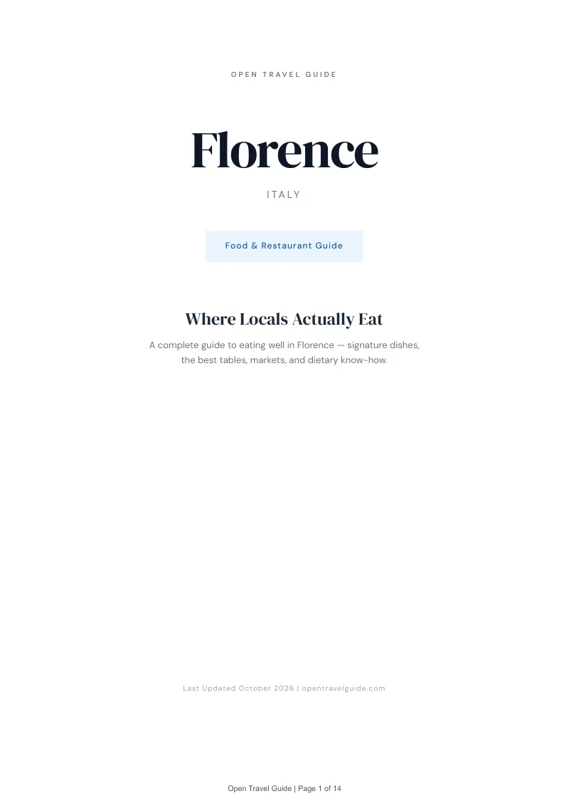 Florence Food & Restaurant Guide: Cover