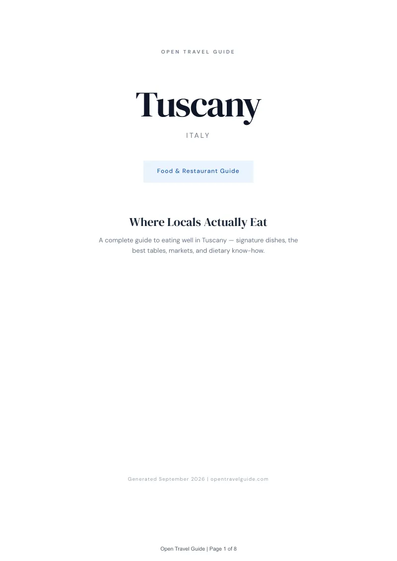 Tuscany Complete Travel Bundle: Food guide · Cover