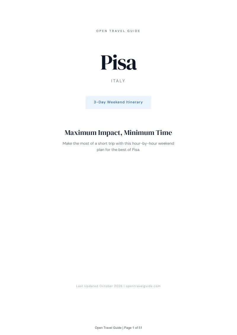 Pisa 3-Day Weekend Itinerary: Cover