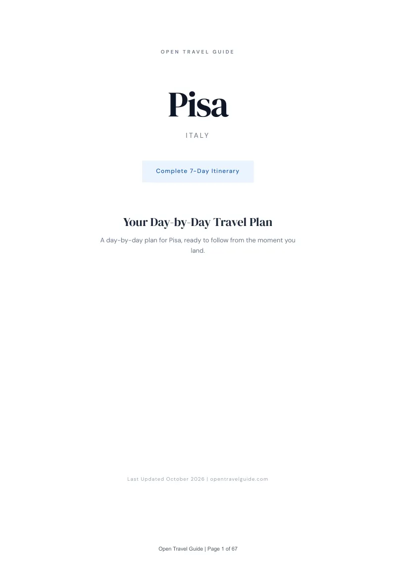 Pisa 7-Day Itinerary: Cover