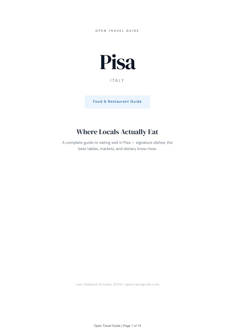 Pisa Food & Restaurant Guide: Cover