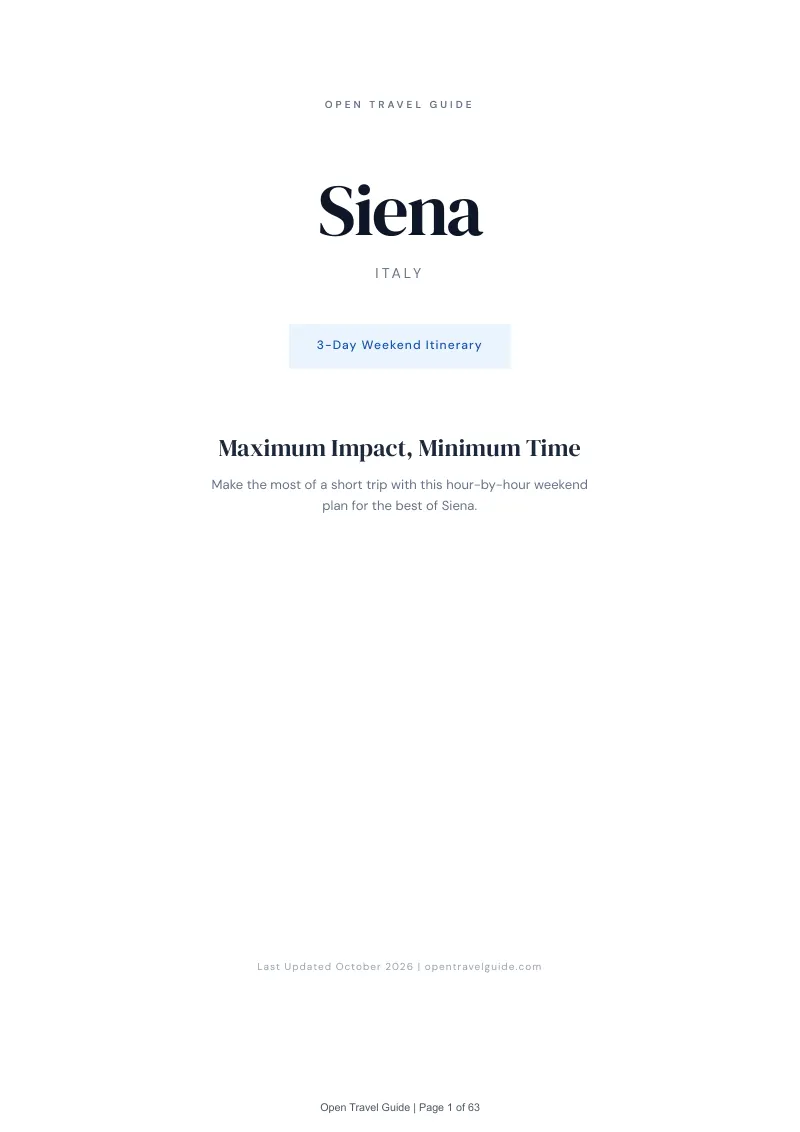 Siena 3-Day Weekend Itinerary: Cover