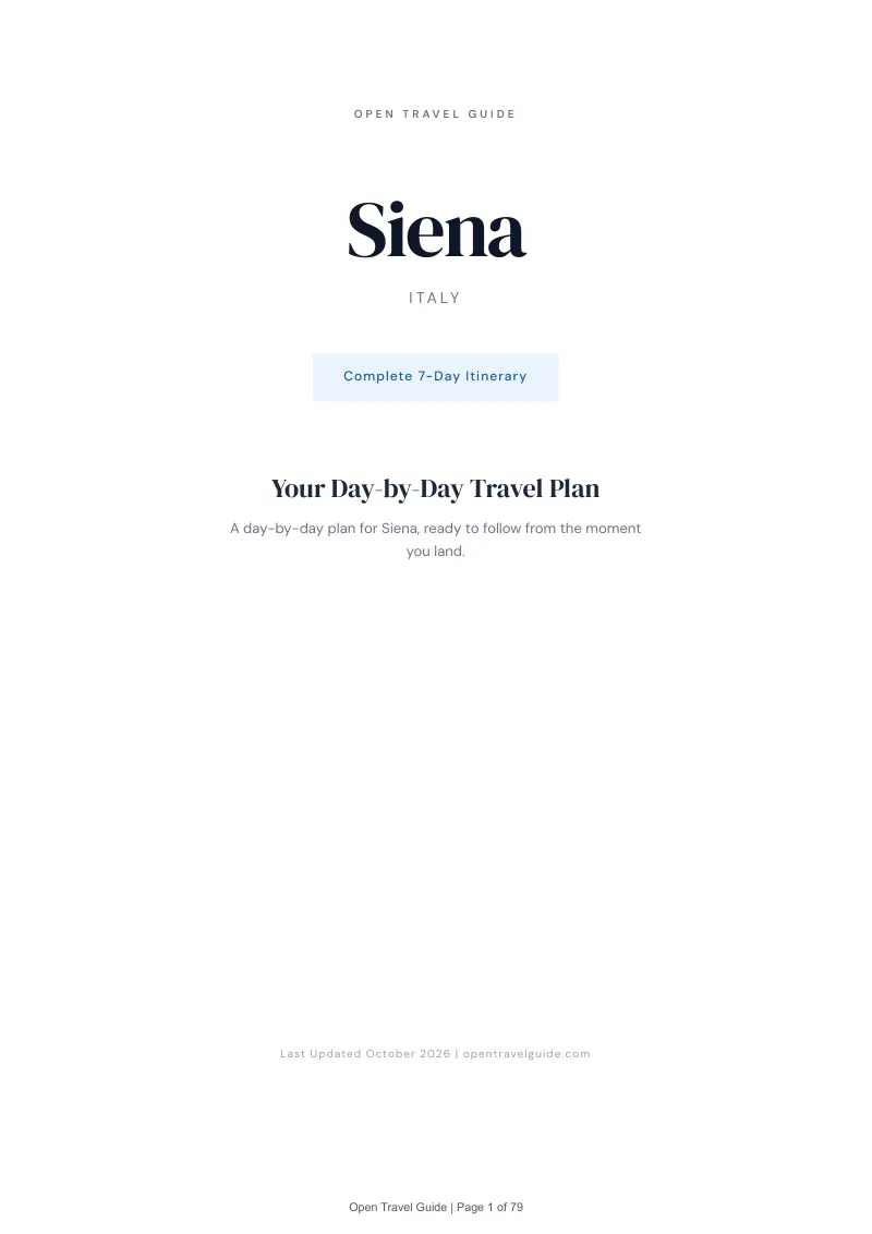 Siena 7-Day Itinerary: Cover