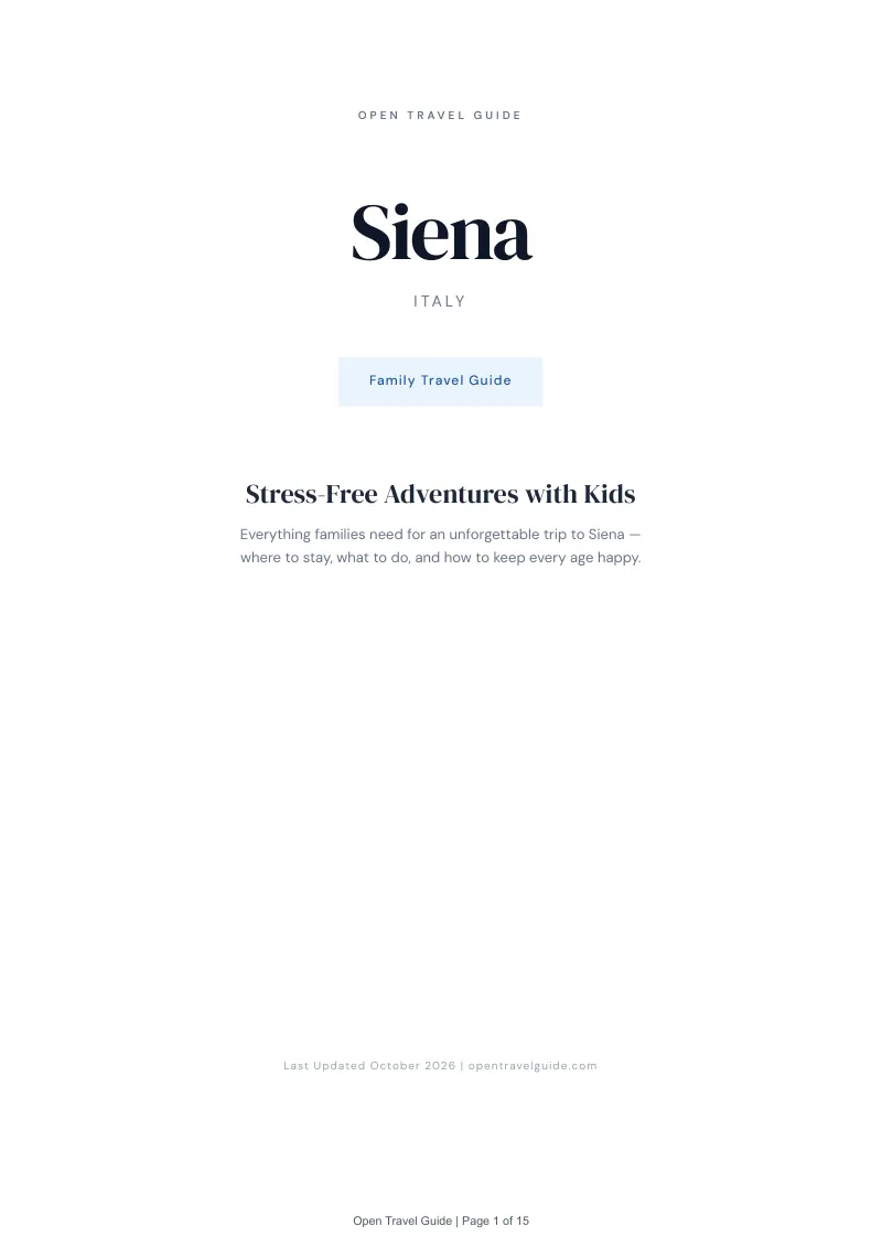 Siena Family Travel Guide: Cover