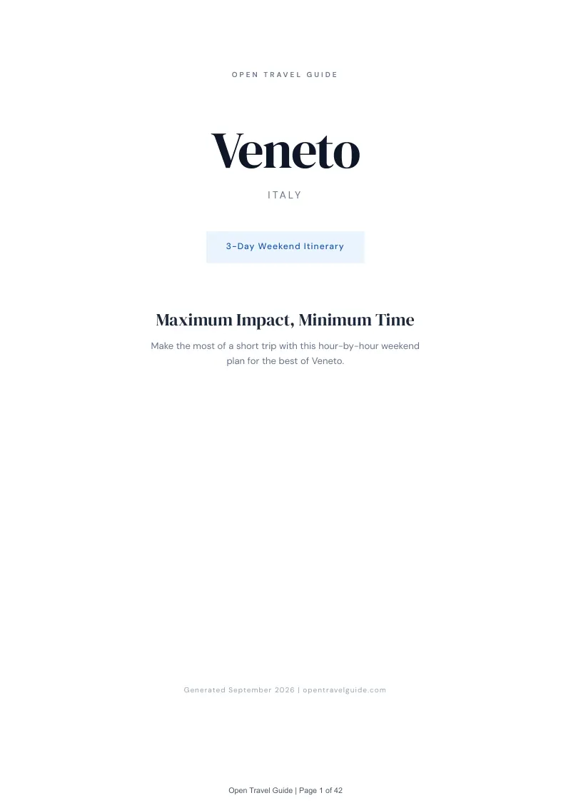 Veneto Complete Travel Bundle: 3-day itinerary · Cover