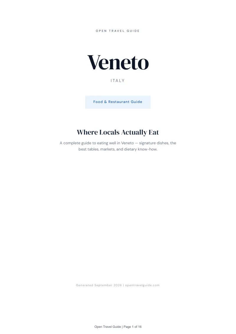 Veneto Complete Travel Bundle: Food guide · Cover