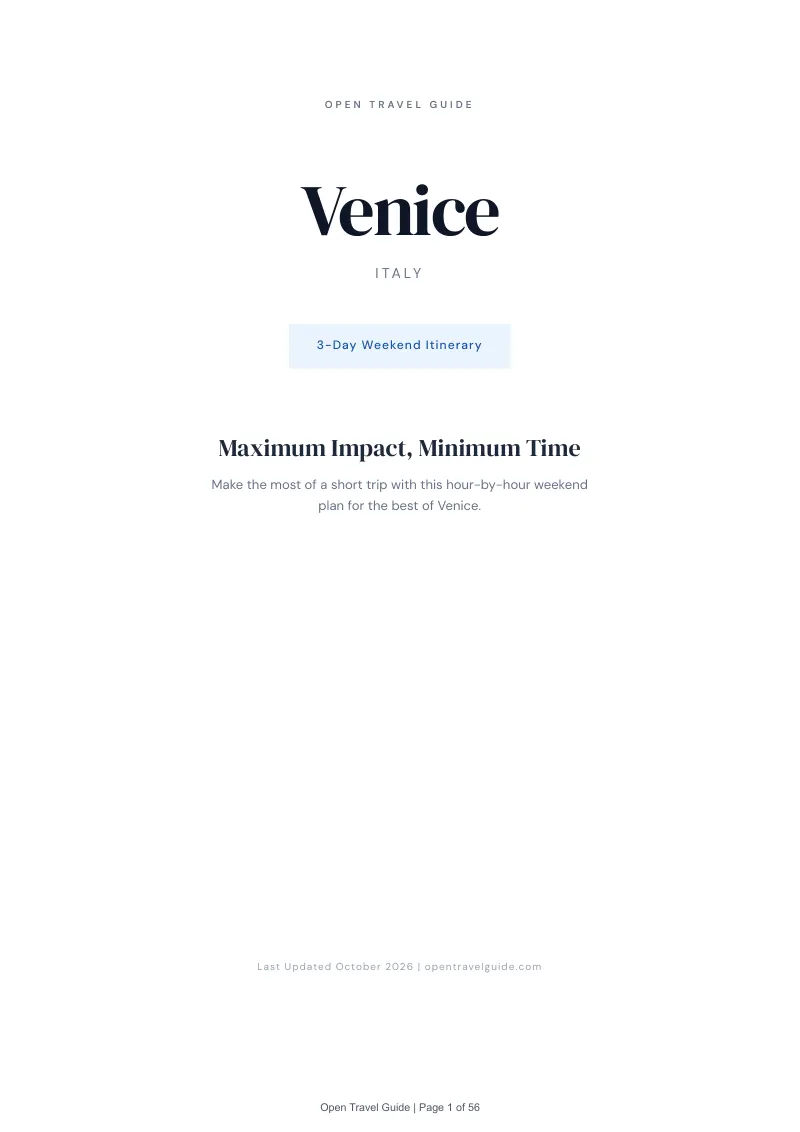 Venice 3-Day Weekend Itinerary: Cover