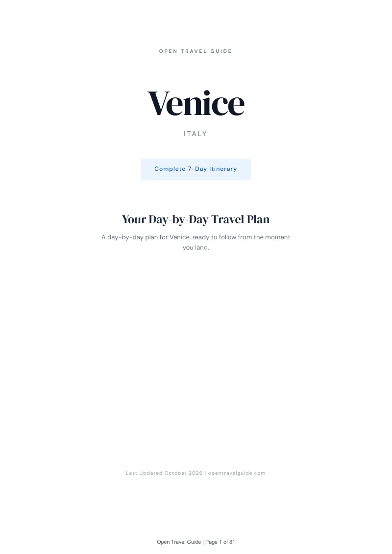 Venice 7-Day Itinerary: Cover