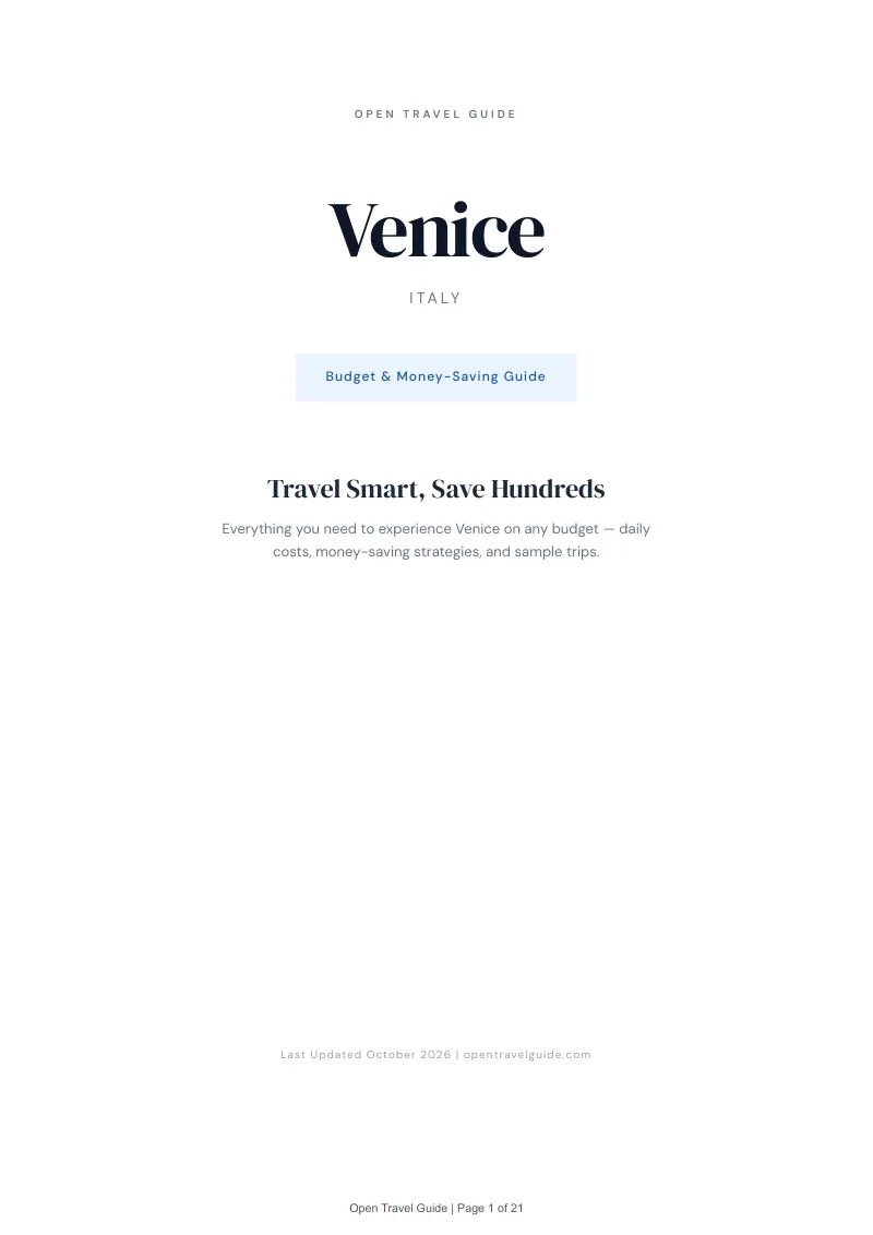 Venice Budget & Money-Saving Guide: Cover