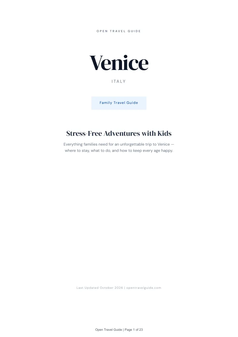 Venice Family Travel Guide: Cover