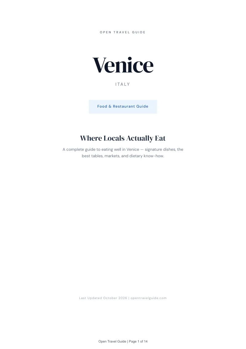 Venice Food & Restaurant Guide: Cover