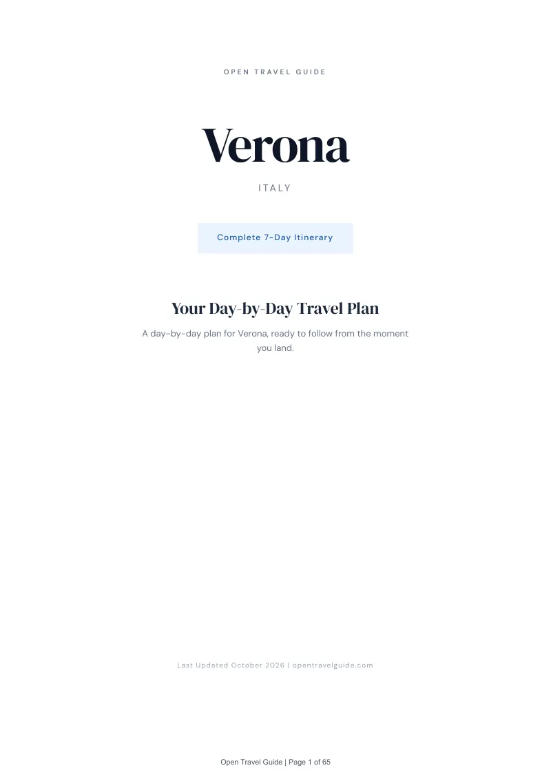 Verona 7-Day Itinerary: Cover