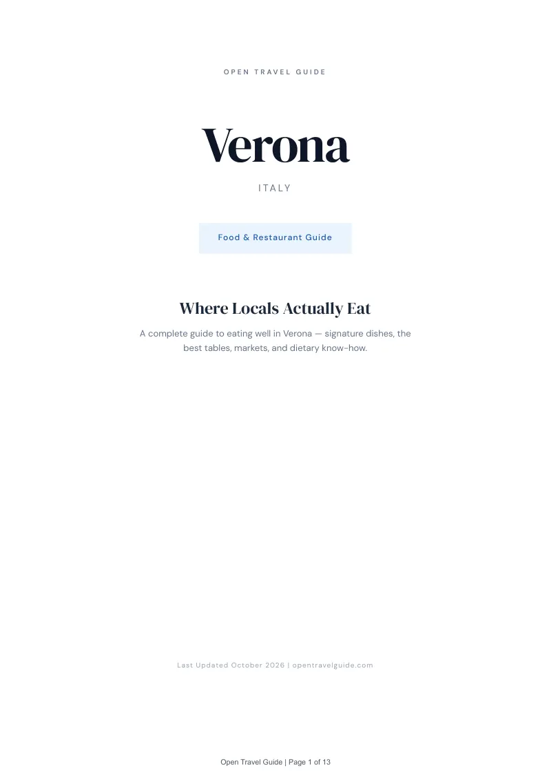 Verona Food & Restaurant Guide: Cover