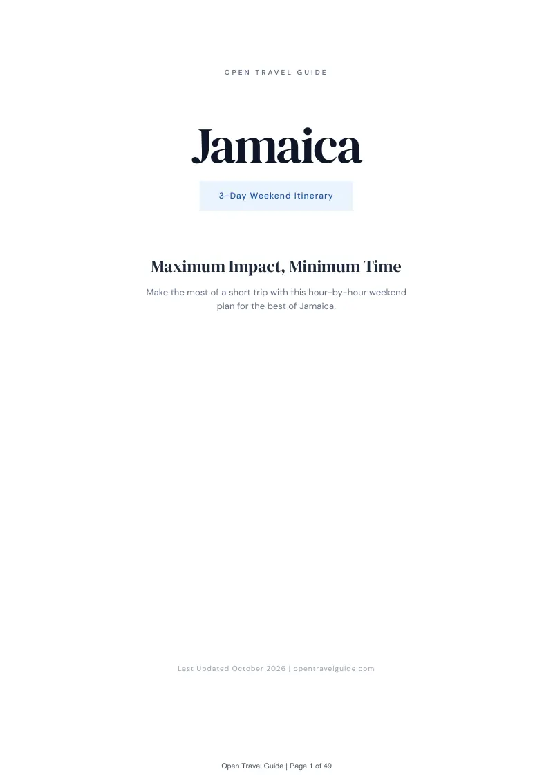 Jamaica 3-Day Weekend Itinerary: Cover