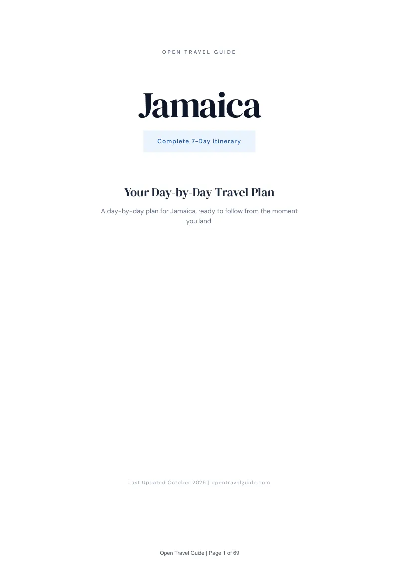 Jamaica 7-Day Itinerary: Cover