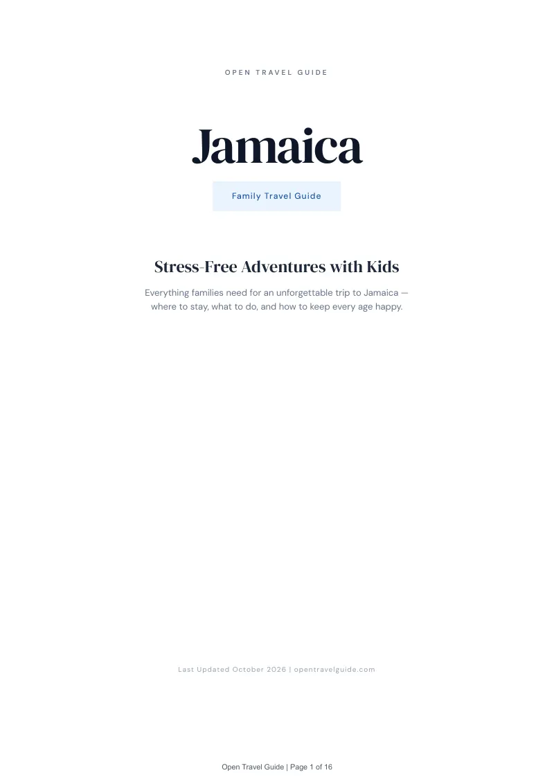 Jamaica Family Travel Guide: Cover
