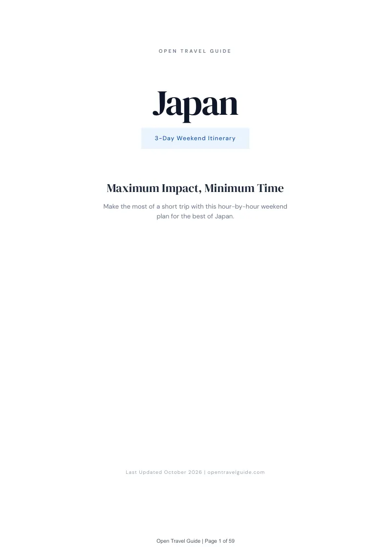 Japan 3-Day Weekend Itinerary: Cover