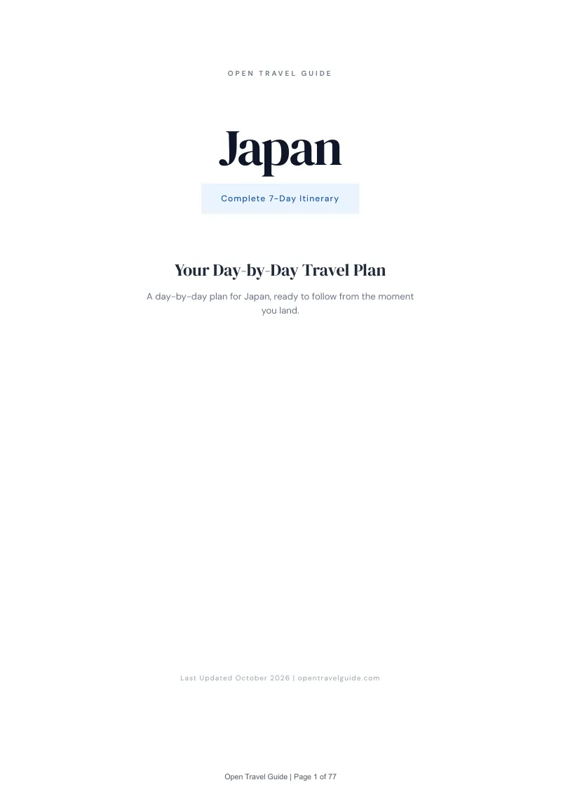 Japan 7-Day Itinerary: Cover