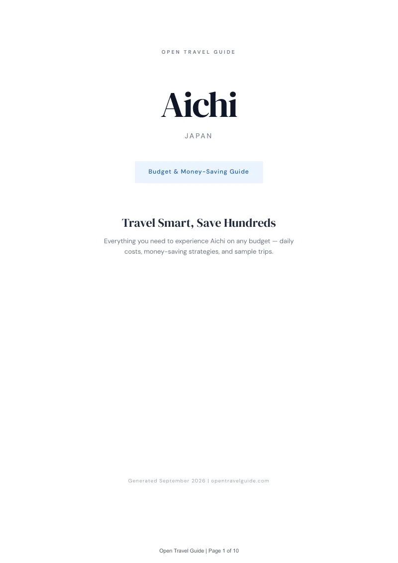 Aichi Complete Travel Bundle: Budget guide · Cover