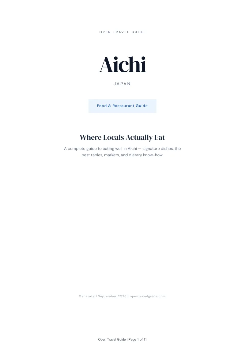 Aichi Complete Travel Bundle: Food guide · Cover