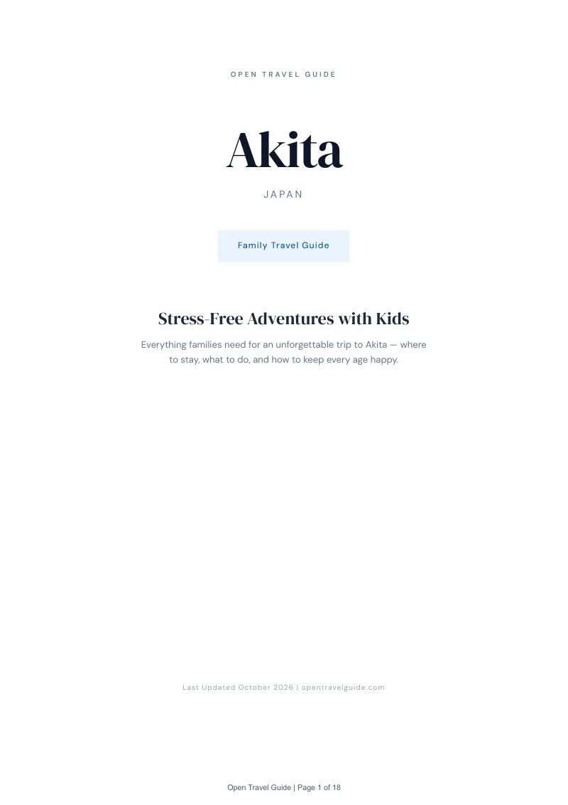 Akita Family Travel Guide: Cover