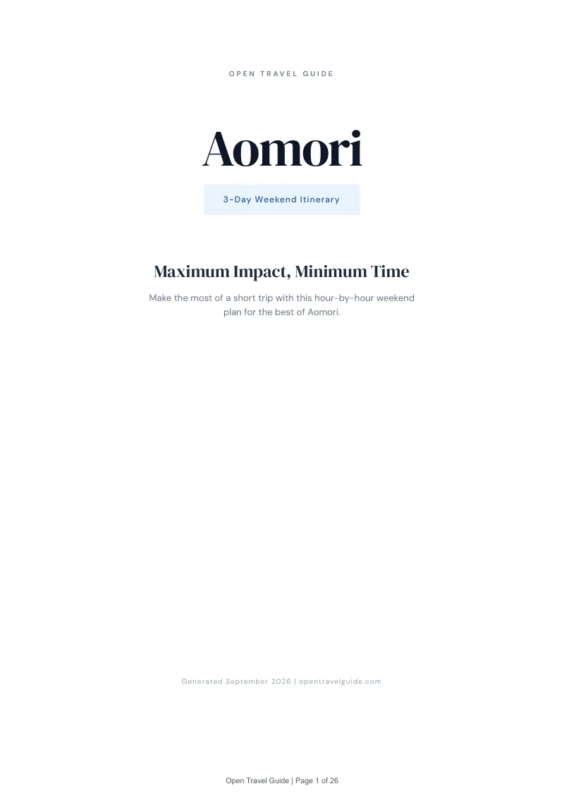Aomori Complete Travel Bundle: 3-day itinerary · Cover