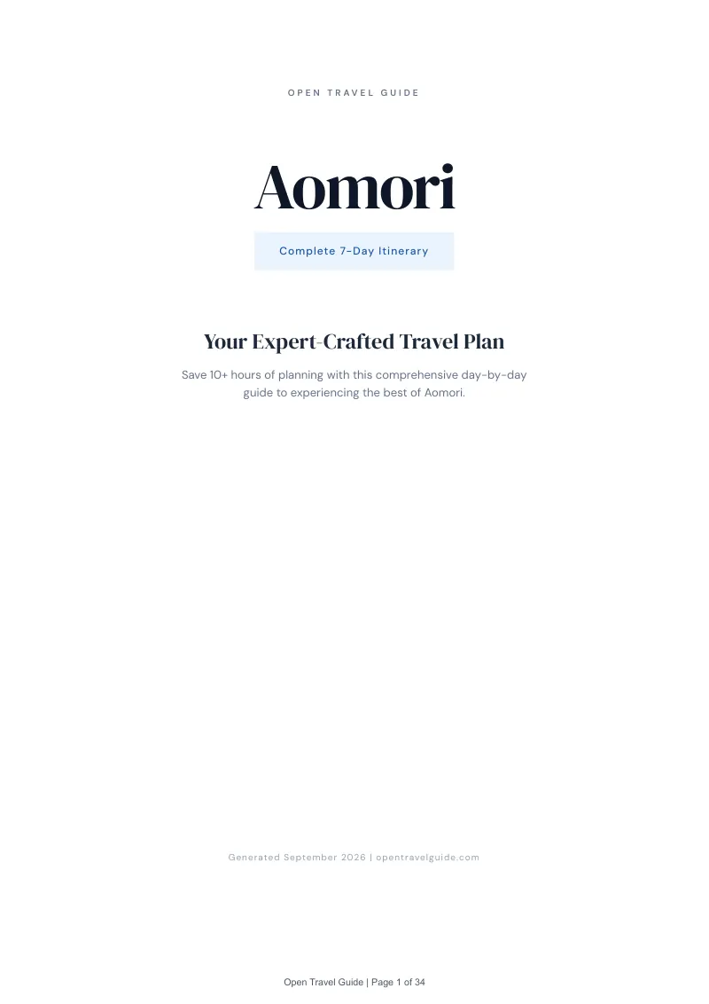 Aomori Complete Travel Bundle: 7-day itinerary · Cover