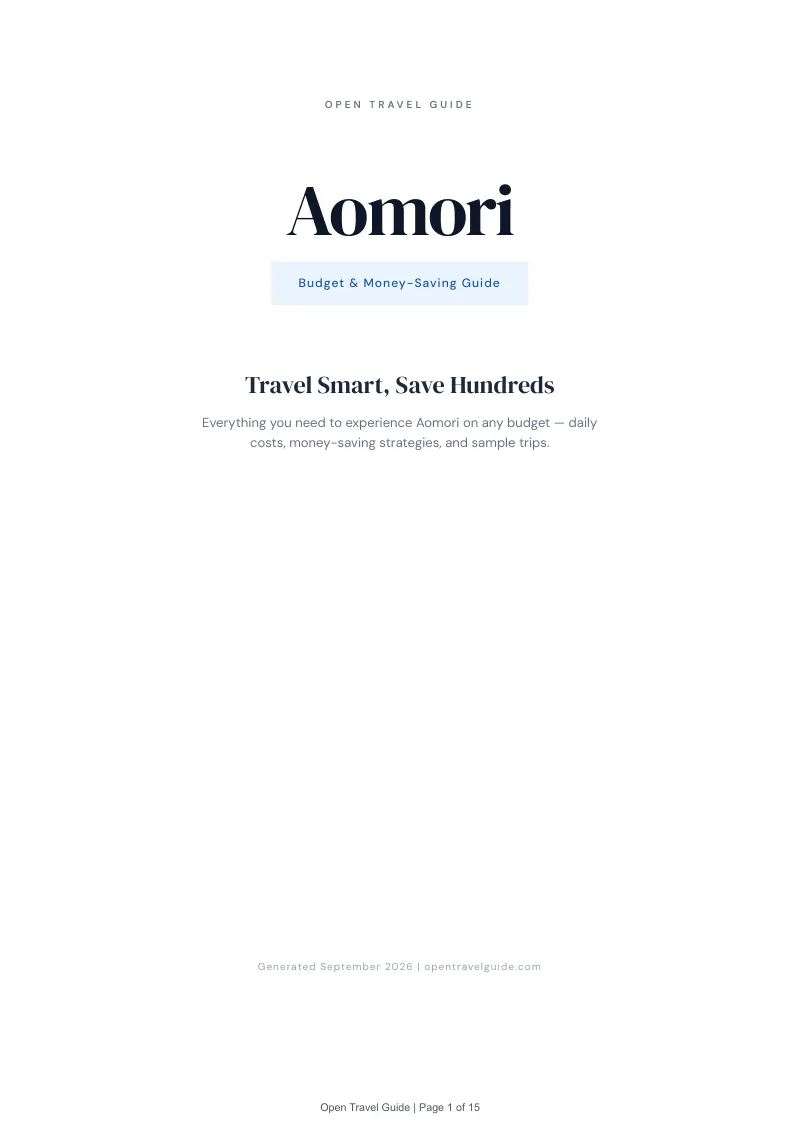 Aomori Complete Travel Bundle: Budget guide · Cover