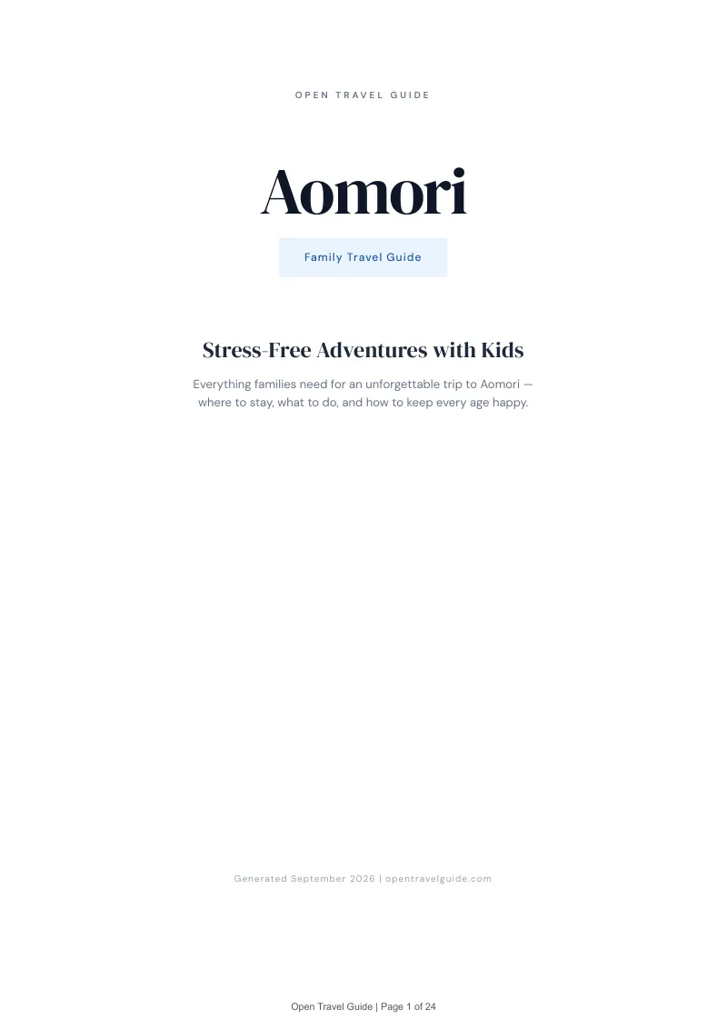 Aomori Complete Travel Bundle: Family guide · Cover