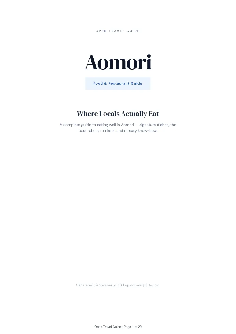 Aomori Complete Travel Bundle: Food guide · Cover