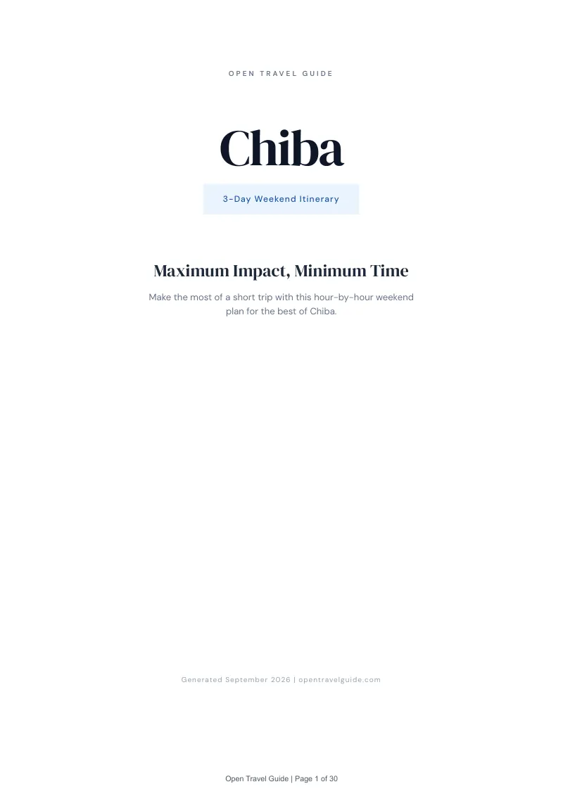 Chiba Complete Travel Bundle: 3-day itinerary · Cover