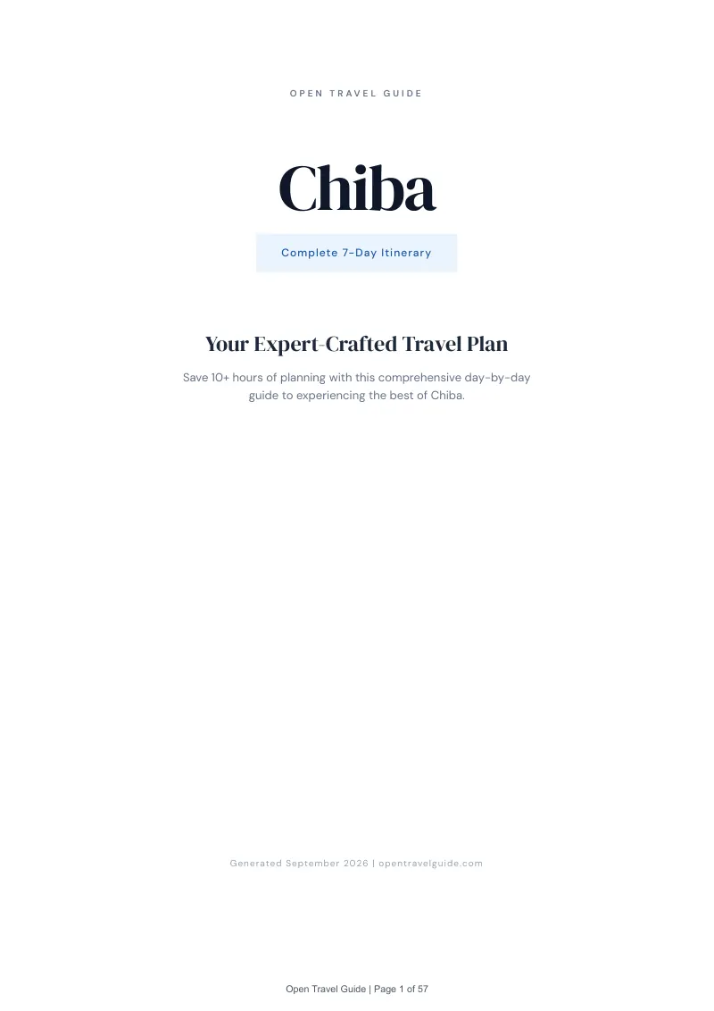Chiba Complete Travel Bundle: 7-day itinerary · Cover