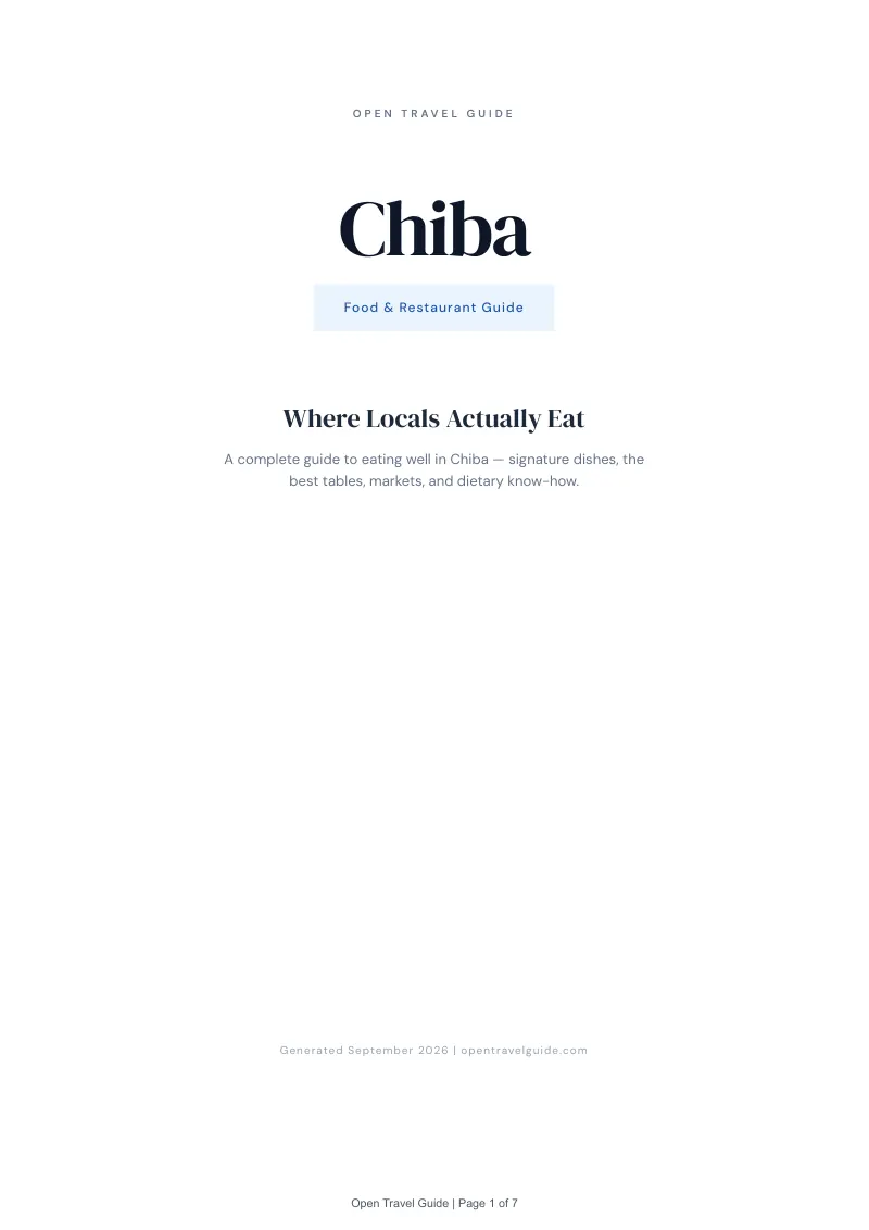 Chiba Complete Travel Bundle: Food guide · Cover