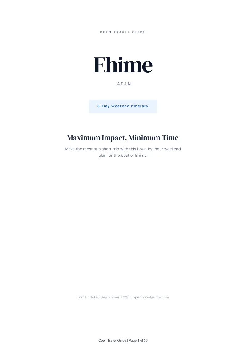 Ehime Complete Travel Bundle: 3-day itinerary · Cover