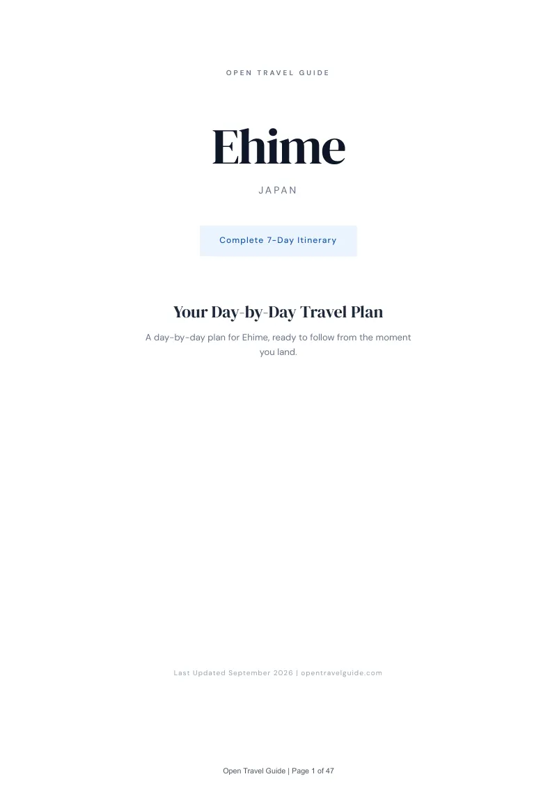 Ehime Complete Travel Bundle: 7-day itinerary · Cover