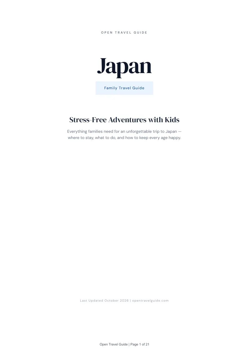 Japan Family Travel Guide: Cover