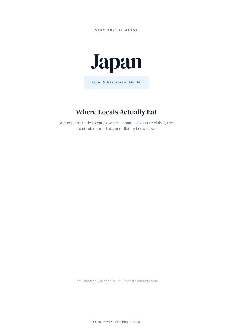 Japan Food & Restaurant Guide: Cover