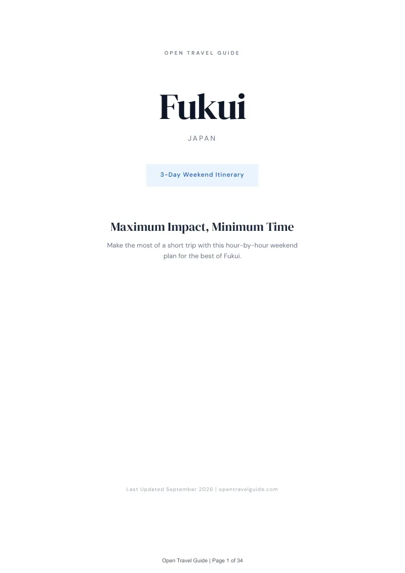 Fukui Complete Travel Bundle: 3-day itinerary · Cover