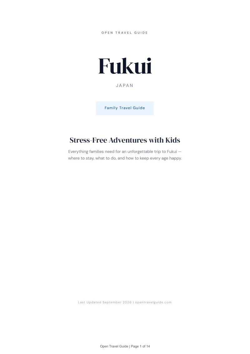 Fukui Complete Travel Bundle: Family guide · Cover