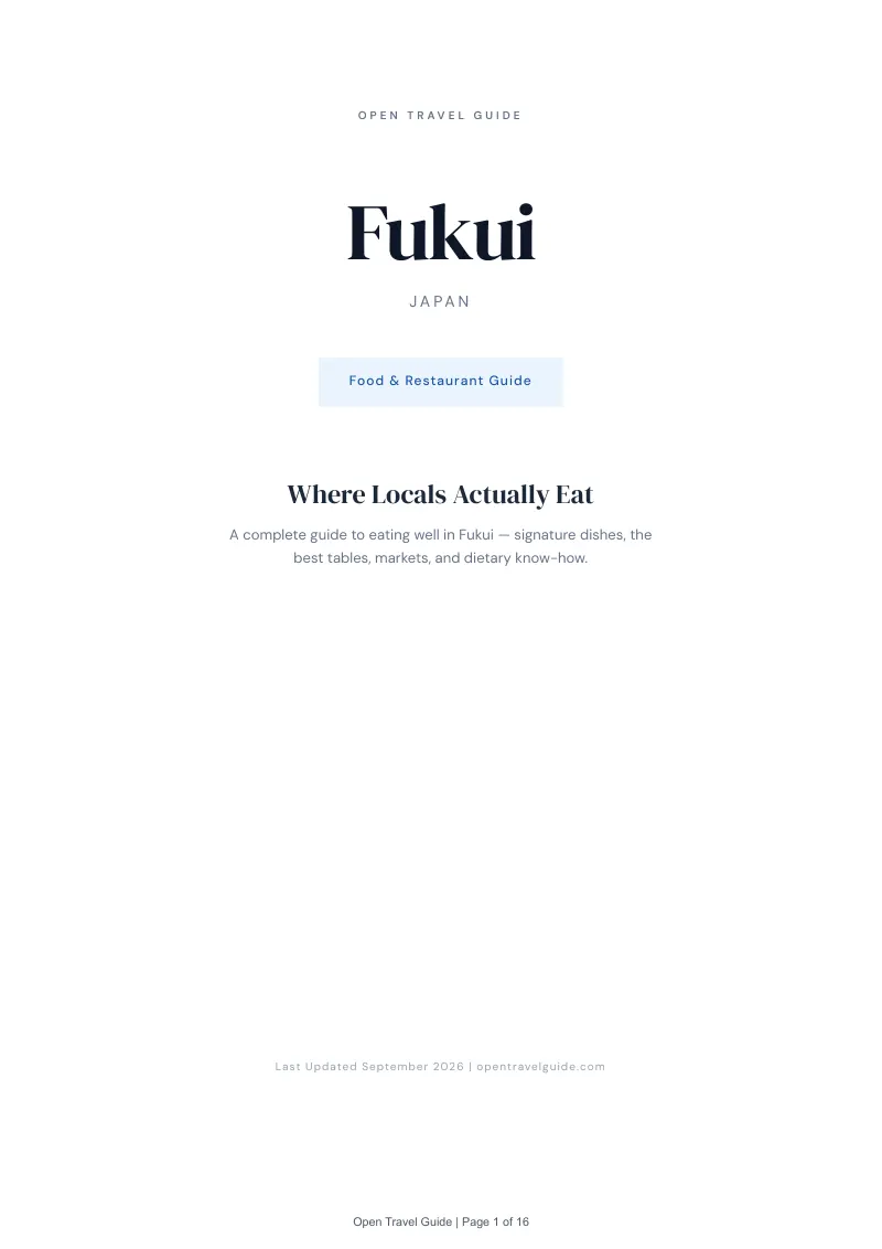Fukui Complete Travel Bundle: Food guide · Cover