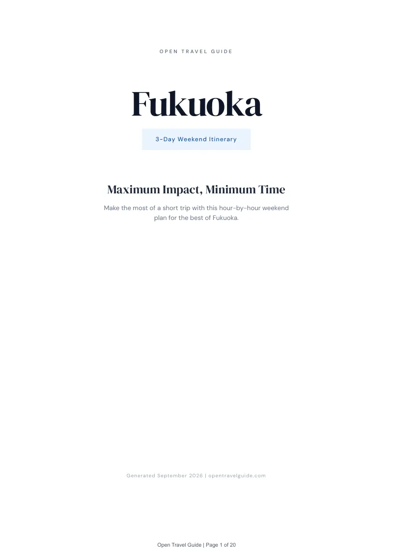 Fukuoka Complete Travel Bundle: 3-day itinerary · Cover
